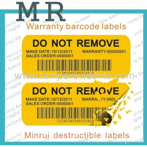 Security Barcode Labels,custom Destructible Very Sticky Barcode Labels,sticky Barcode Labels With Sequence Numbers